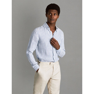 REISS RUBAN Lightweight Linen Button Through Shirt